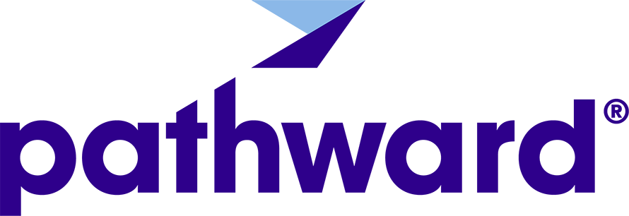 Purple 'pathward'wordmark with a blue and purple arrow icon above, featuring a registered trademark symbol.