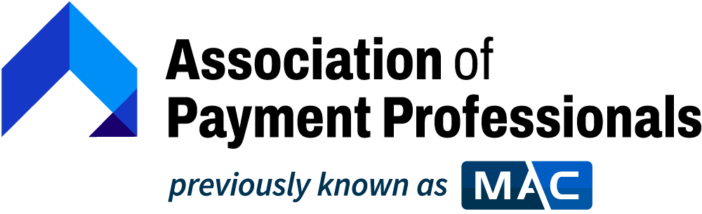 Blue geometriclogo with 'previously known as' text and MAC brand emblem on black background